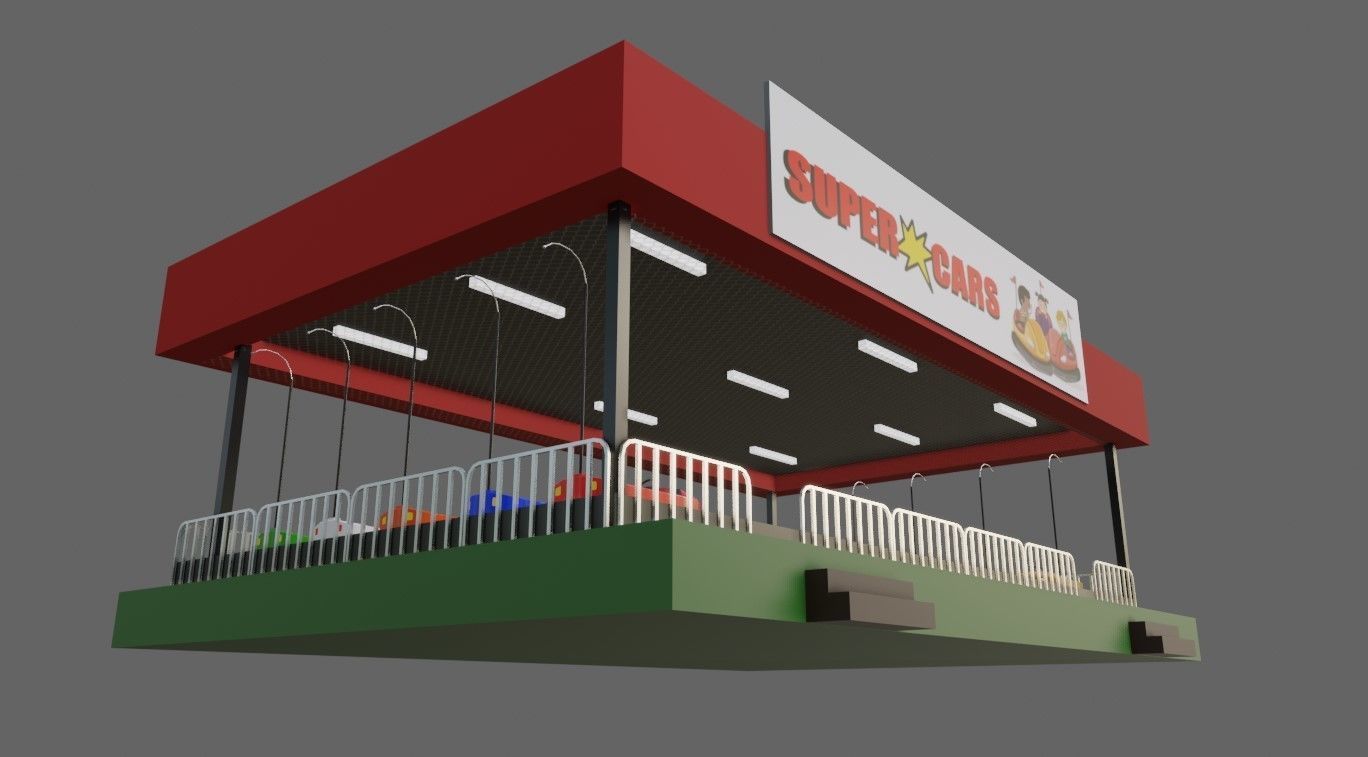 Beat Cart - Amusement Park - Parque de Diversoes Low-poly 3D model_15
