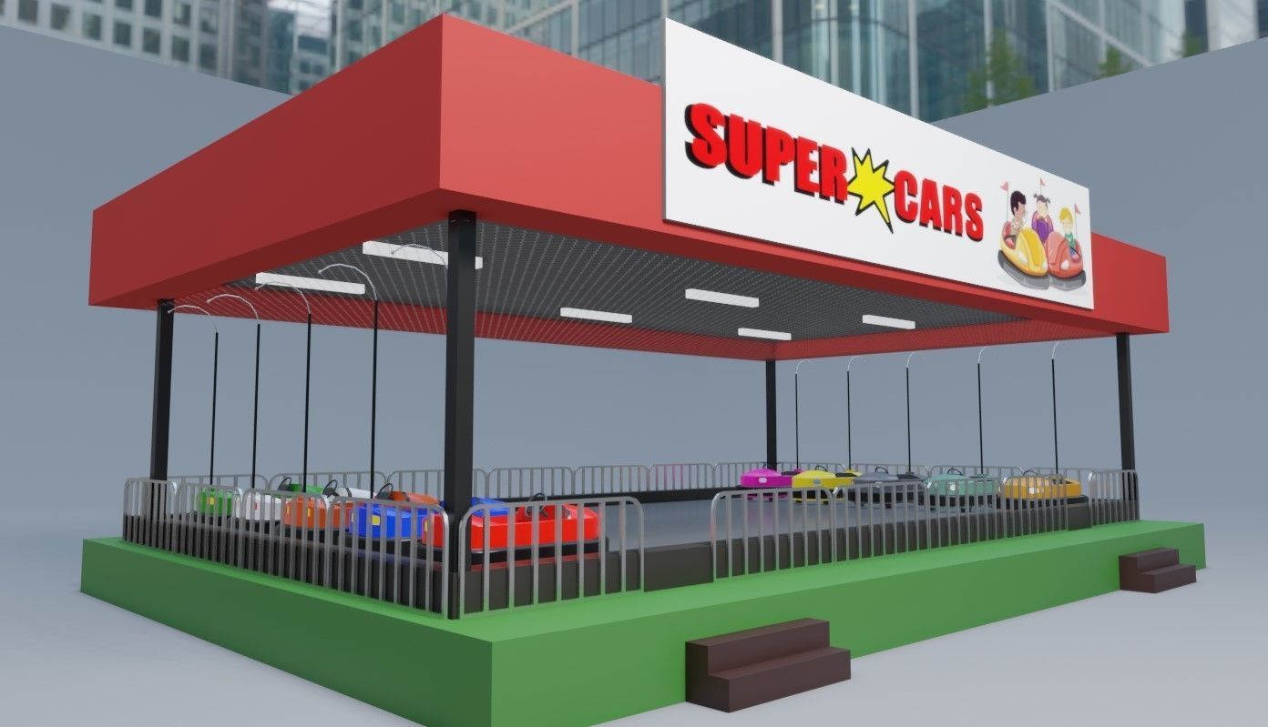 Beat Cart - Amusement Park - Parque de Diversoes Low-poly 3D model_8