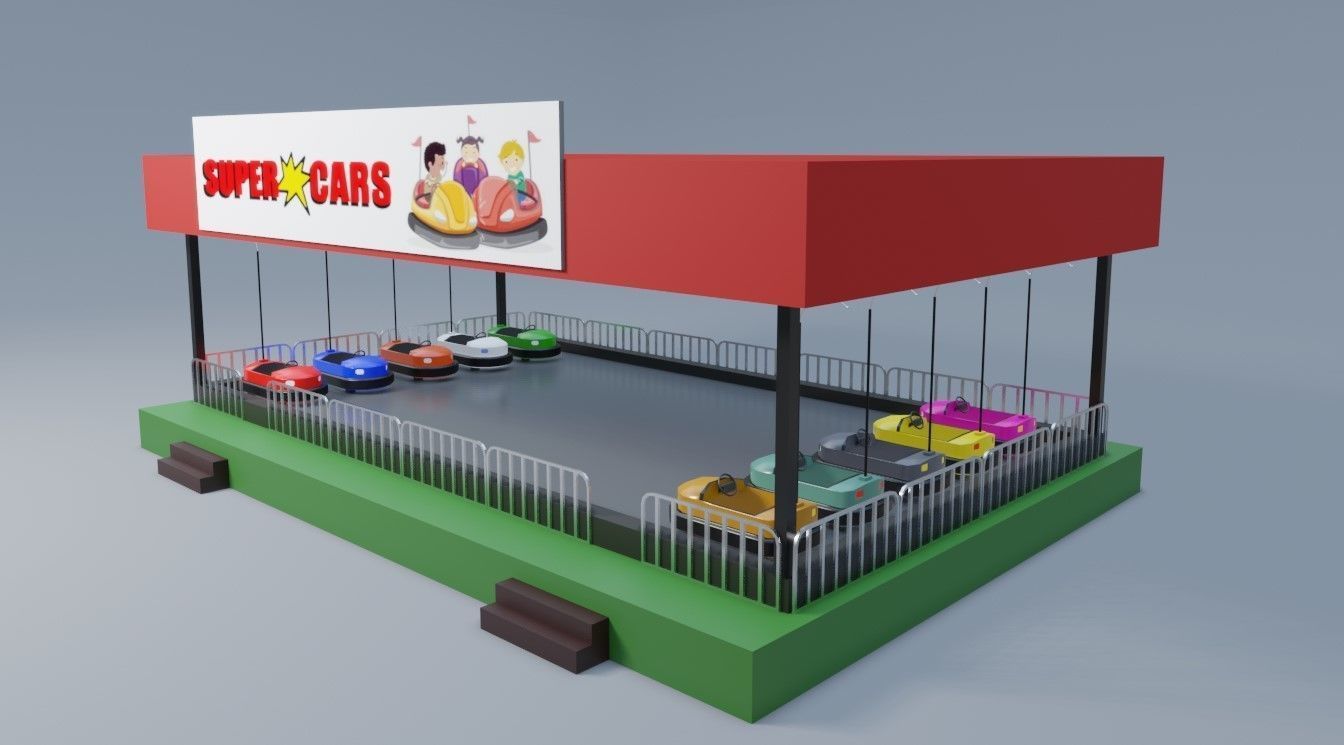 Beat Cart - Amusement Park - Parque de Diversoes Low-poly 3D model_3