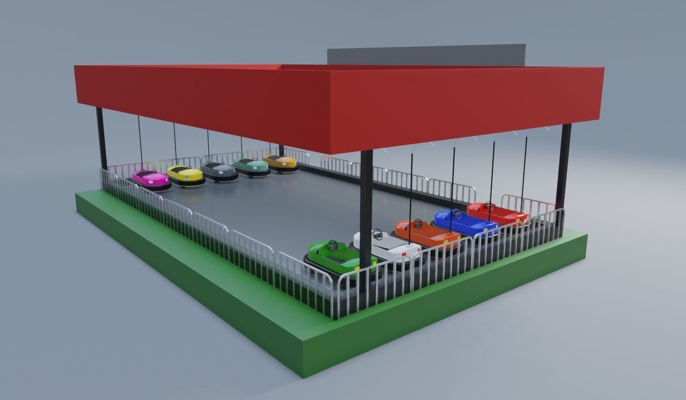 Beat Cart - Amusement Park - Parque de Diversoes Low-poly 3D model_7