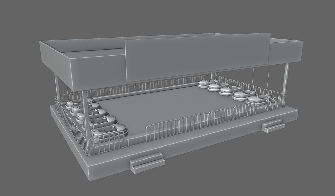 Beat Cart - Amusement Park - Parque de Diversoes Low-poly 3D model_16