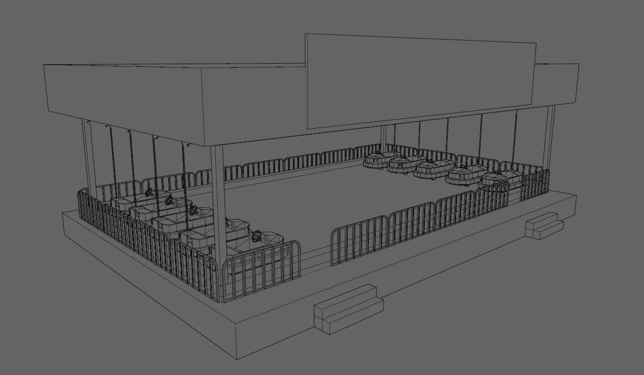 Beat Cart - Amusement Park - Parque de Diversoes Low-poly 3D model_20