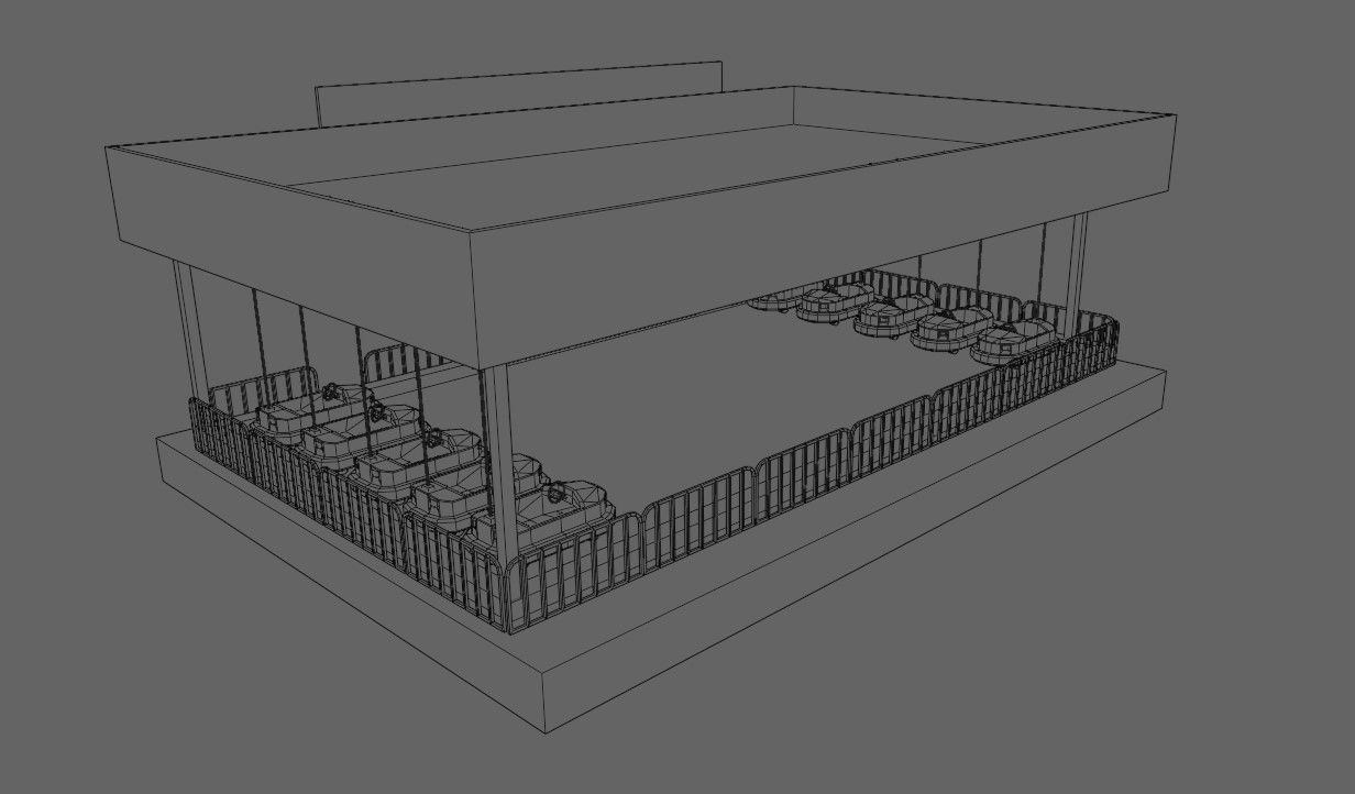 Beat Cart - Amusement Park - Parque de Diversoes Low-poly 3D model_21