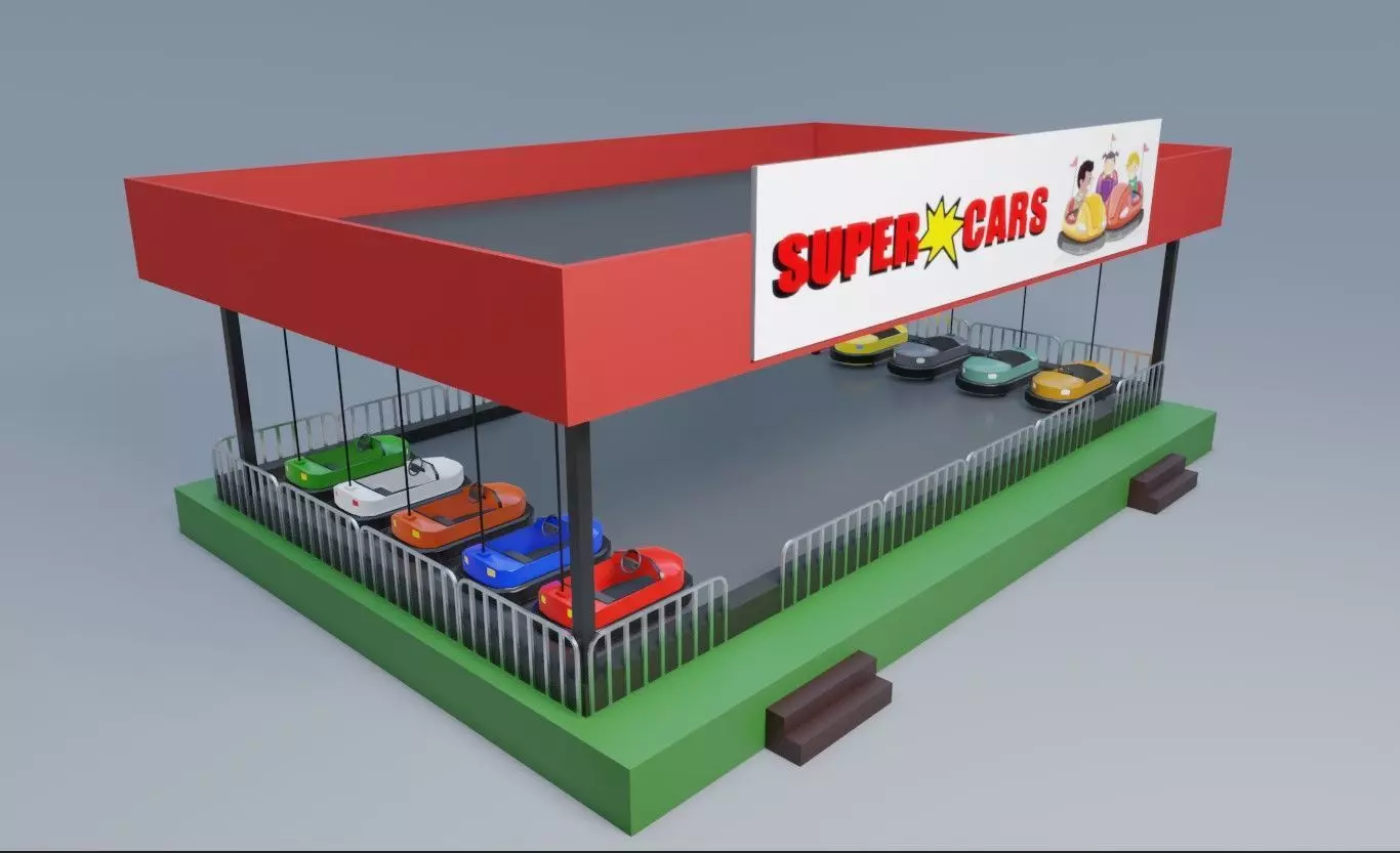 Beat Cart - Amusement Park - Parque de Diversoes Low-poly 3D model_0