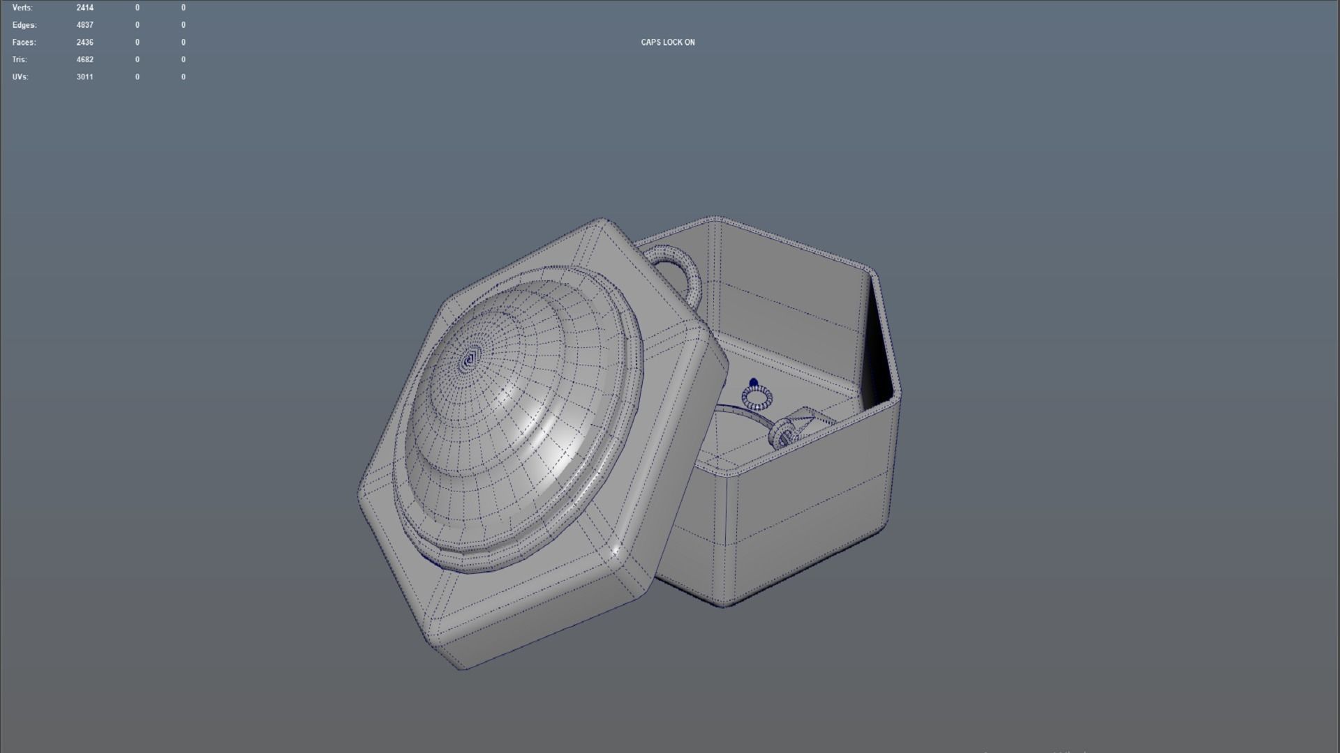 Vintage retro jewelry box PBR low-poly 3D model  Low-poly 3D model_6