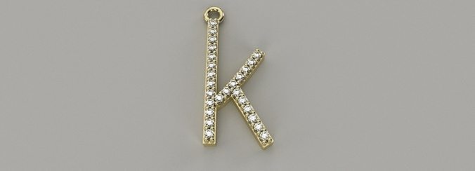 Diamond k Pendant Gold Silver Platinum Luxury Jewelry 3D print model