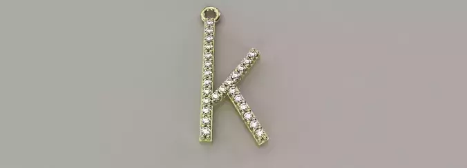 Diamond k Pendant Gold Silver Platinum Luxury Jewelry