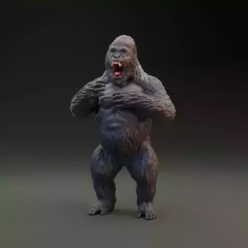 Gorilla pounding chest intended for 3D printing - pre supported