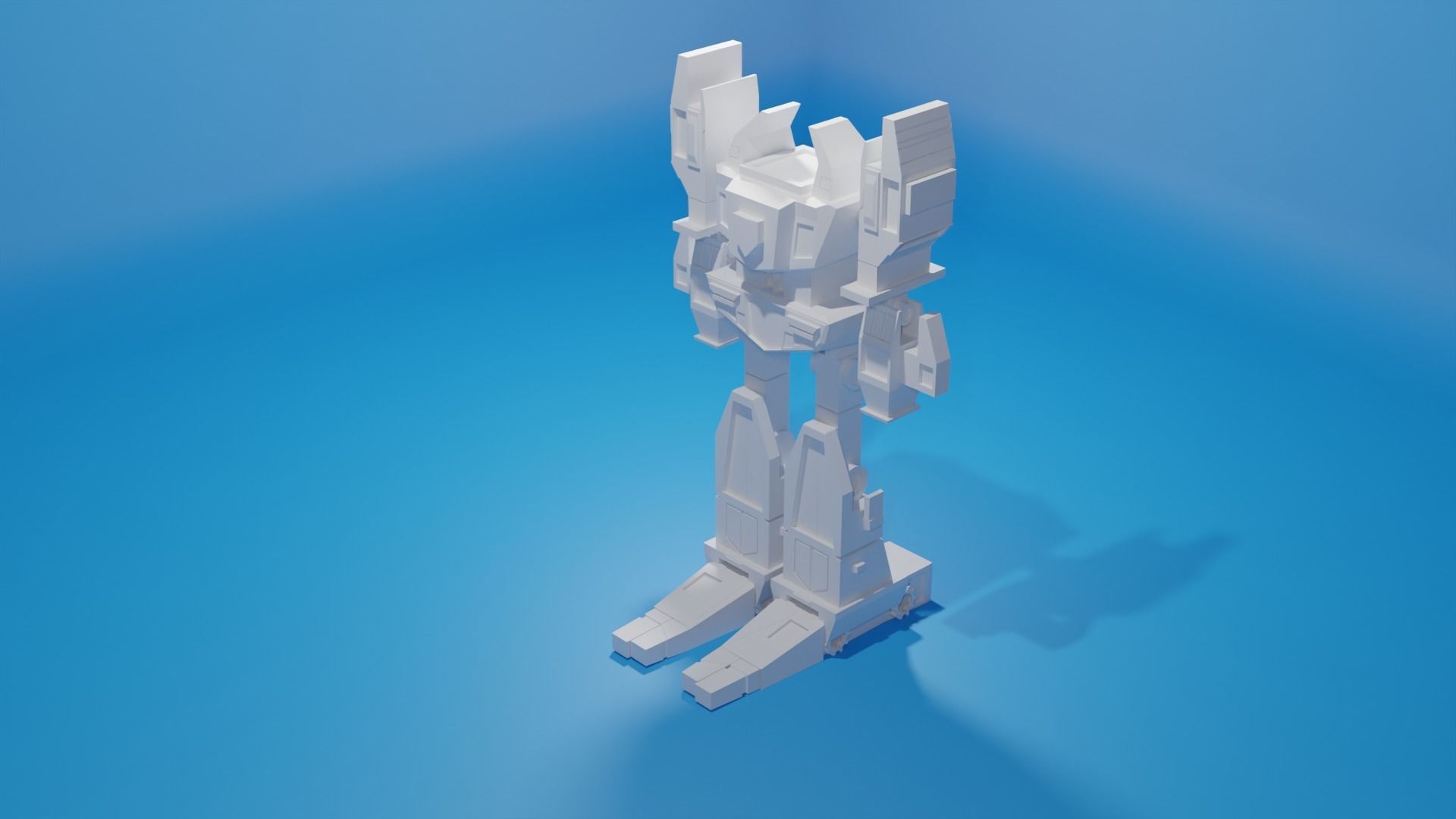 Combat Robot Low-poly 3D model_3