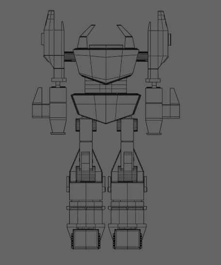 Combat Robot Low-poly 3D model_10
