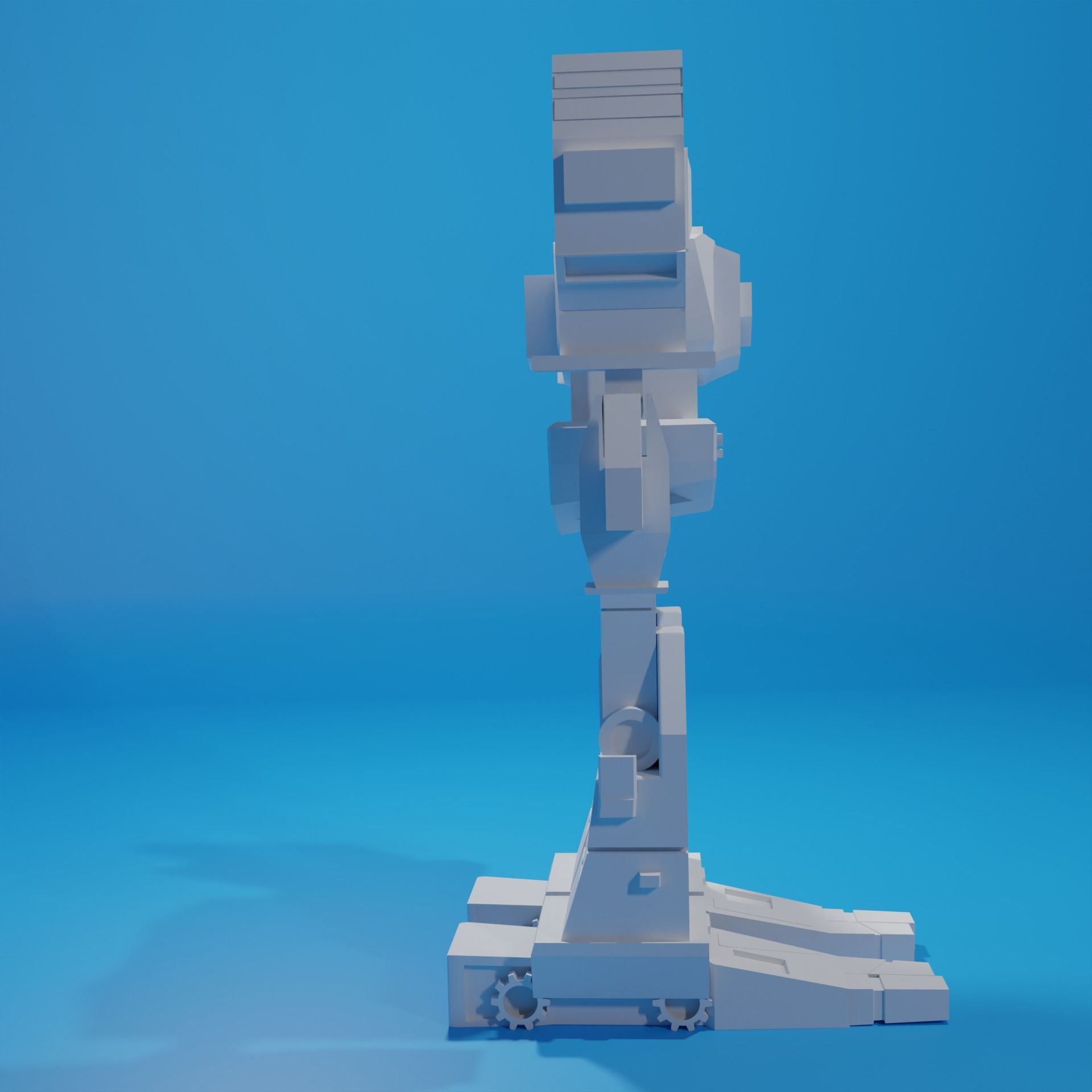 Combat Robot Low-poly 3D model_5