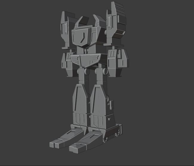Combat Robot Low-poly 3D model_2