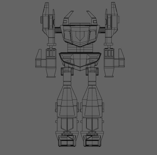 Combat Robot Low-poly 3D model_8