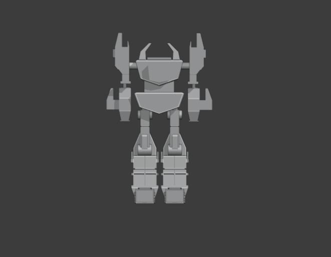 Combat Robot Low-poly 3D model_4
