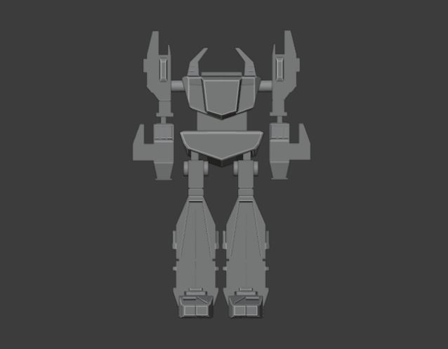 Combat Robot Low-poly 3D model_6