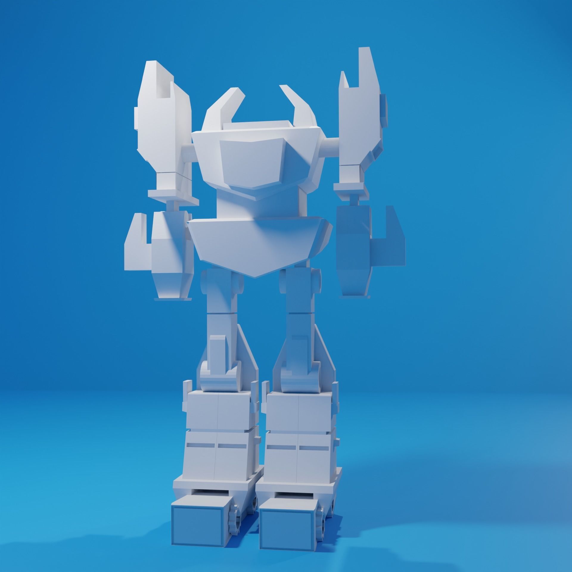 Combat Robot Low-poly 3D model_1