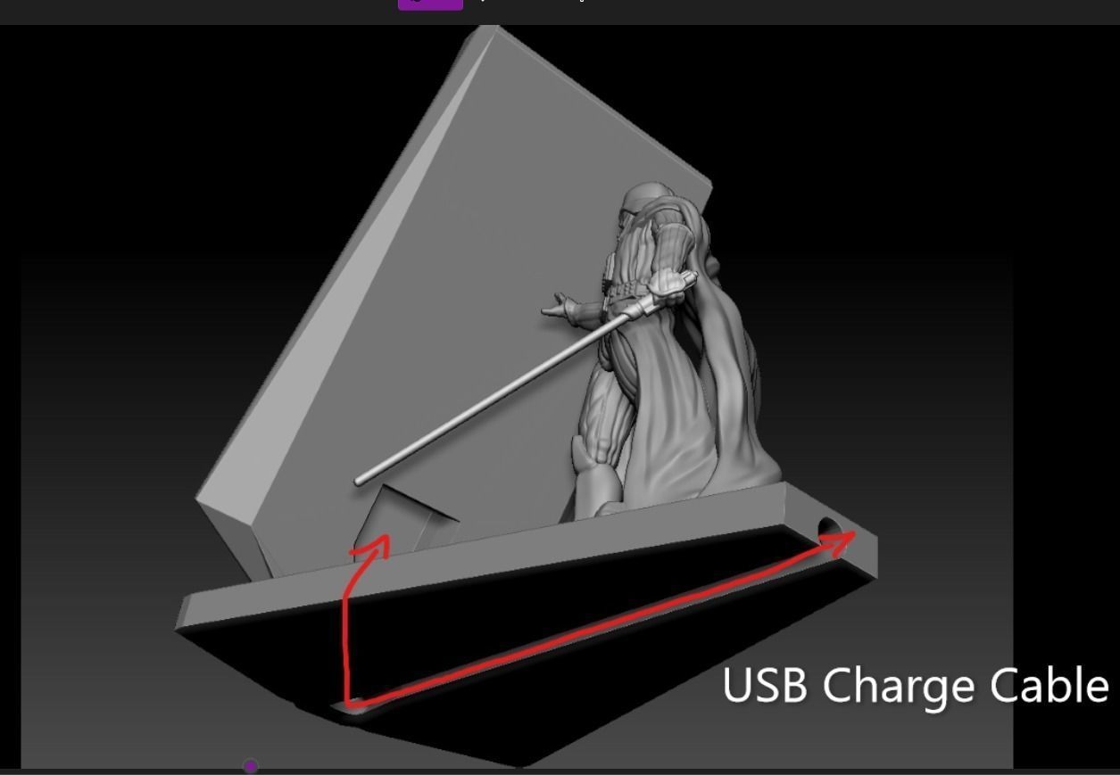 Star Wars Phone Holder - Darth Vader and Baby Yoda - 2 for 1 3D print model_16