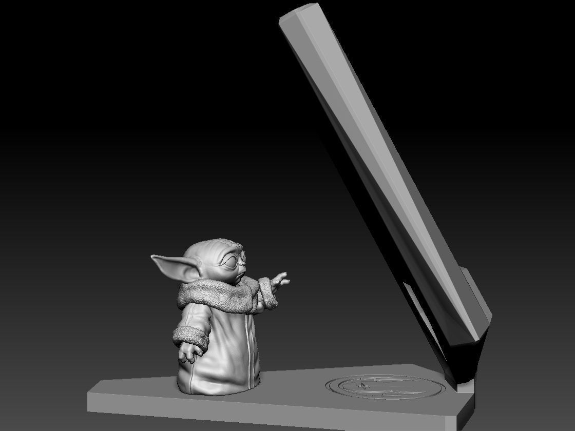 Star Wars Phone Holder - Darth Vader and Baby Yoda - 2 for 1 3D print model_15