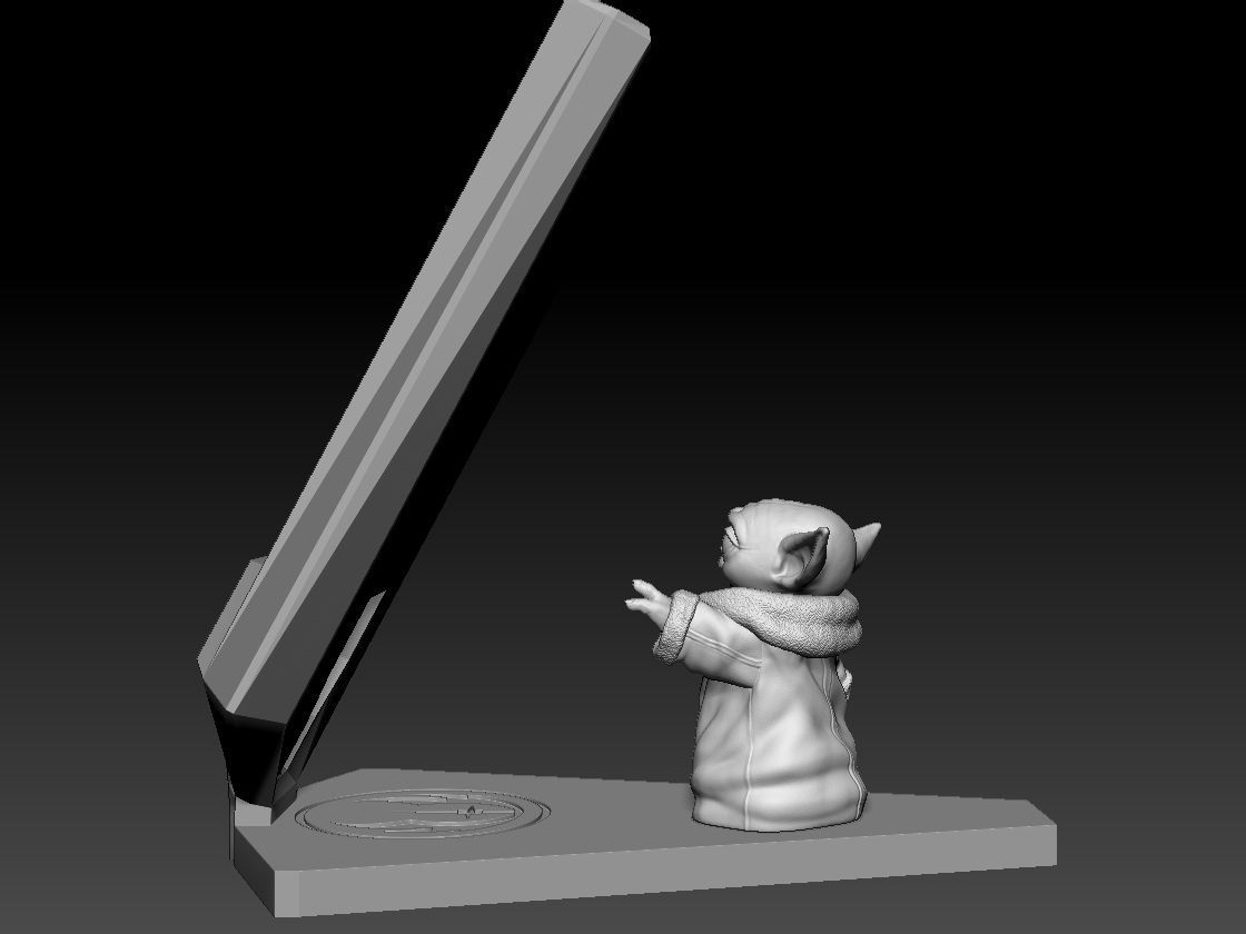 Star Wars Phone Holder - Darth Vader and Baby Yoda - 2 for 1 3D print model_13