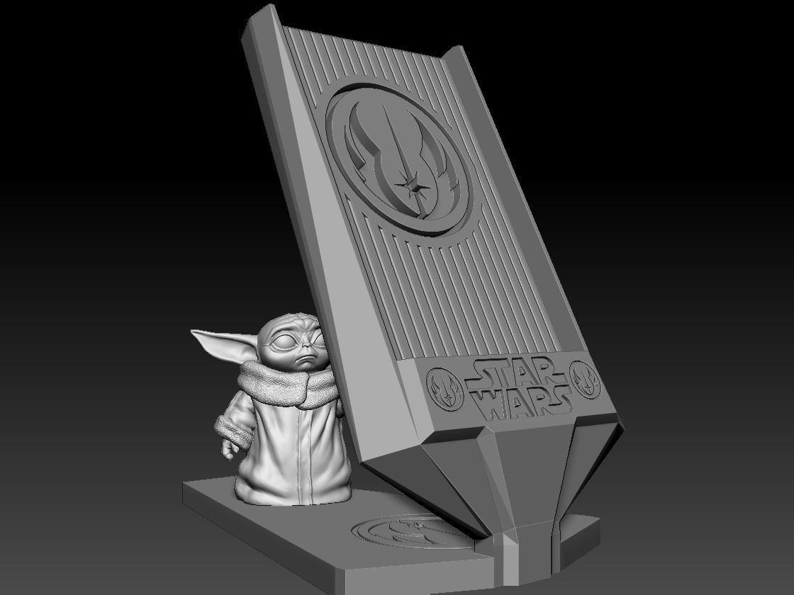 Star Wars Phone Holder - Darth Vader and Baby Yoda - 2 for 1 3D print model_14