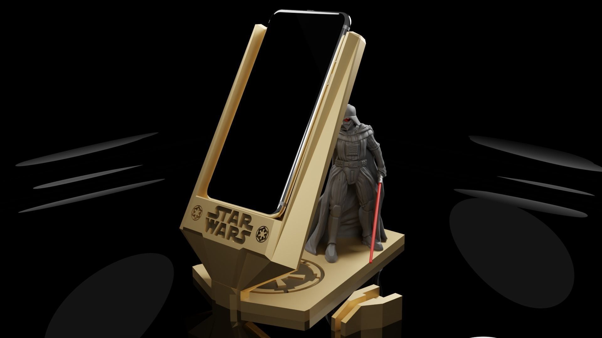 Star Wars Phone Holder - Darth Vader and Baby Yoda - 2 for 1 3D print model_2