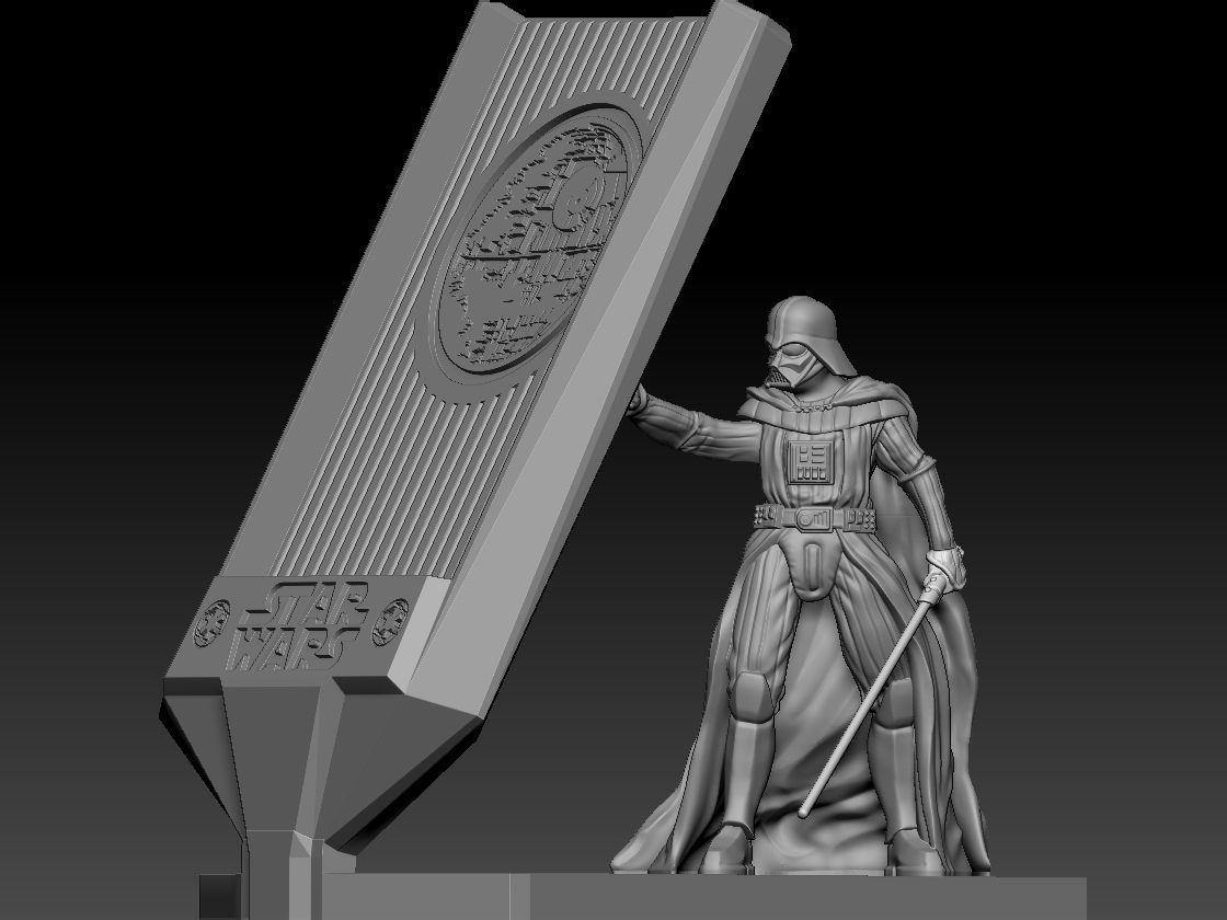 Star Wars Phone Holder - Darth Vader and Baby Yoda - 2 for 1 3D print model_4