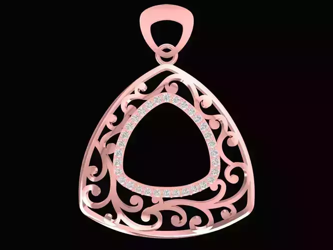 Elegant Filigree Teardrop Pendant  3052