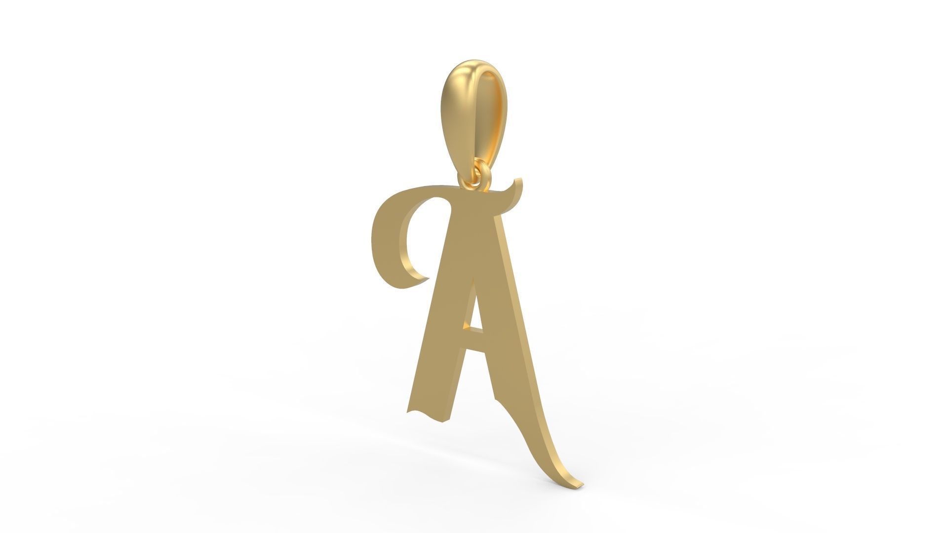 Initial Letters Pendant Vires Gollem A 3D print model_1