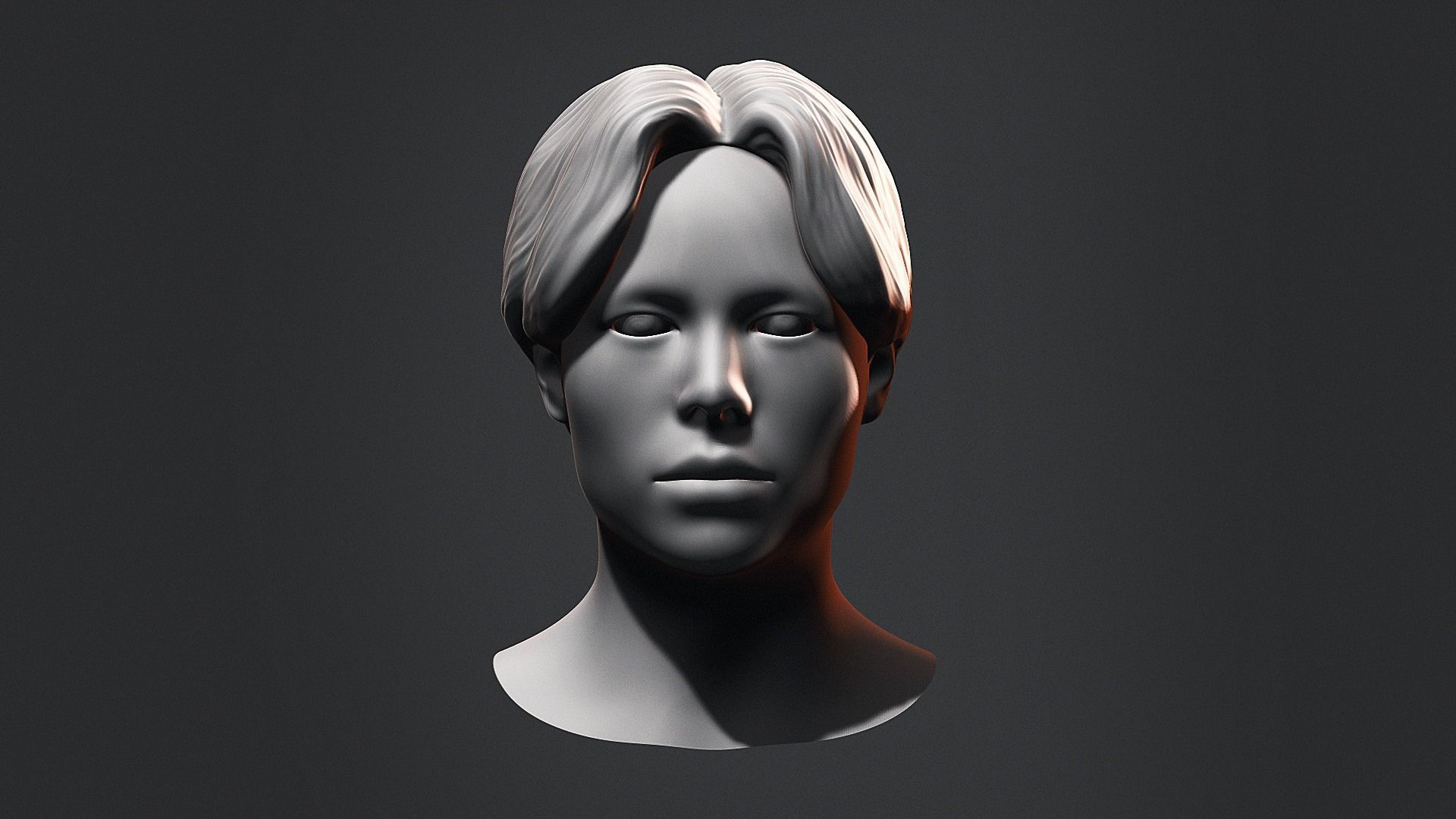 Hair - Low Poly Hairstyle Free Samples Free low-poly 3D model_9