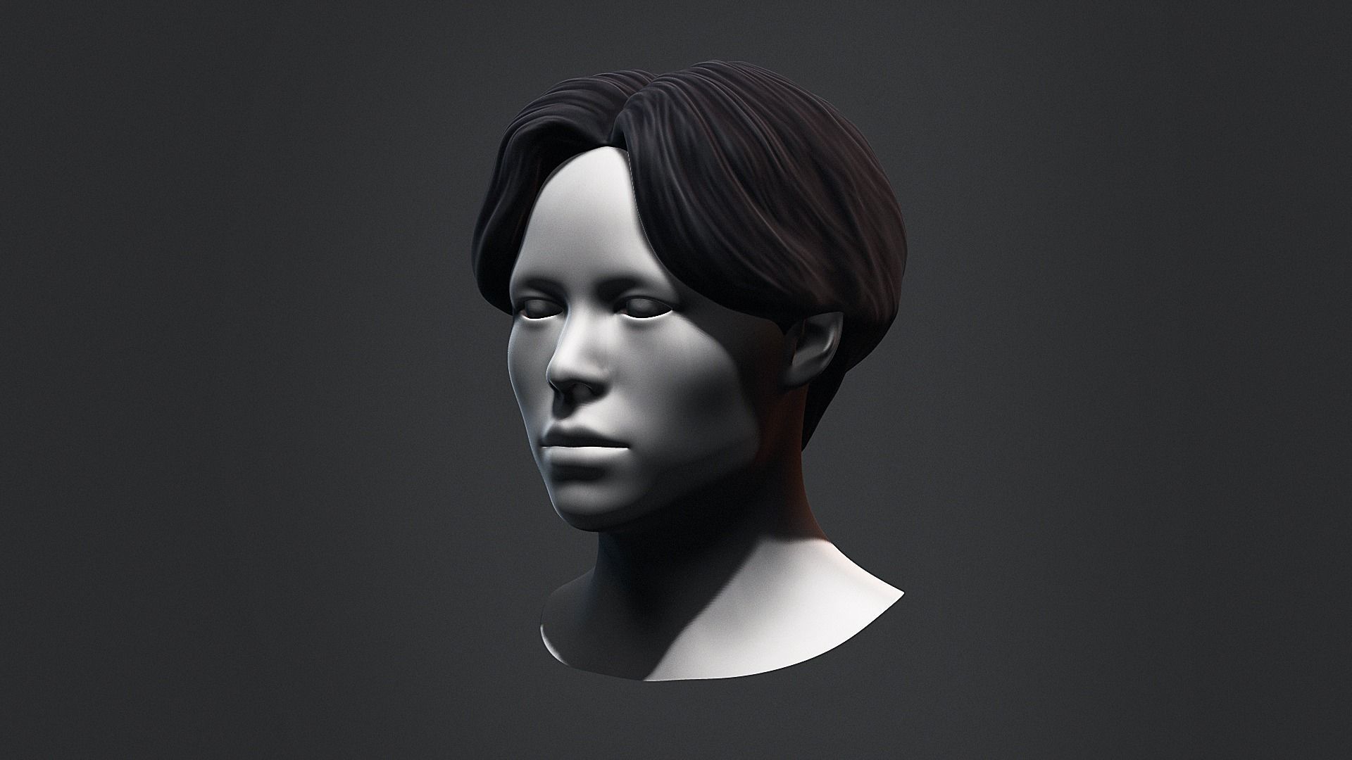 Hair - Low Poly Hairstyle Free Samples Free low-poly 3D model_5