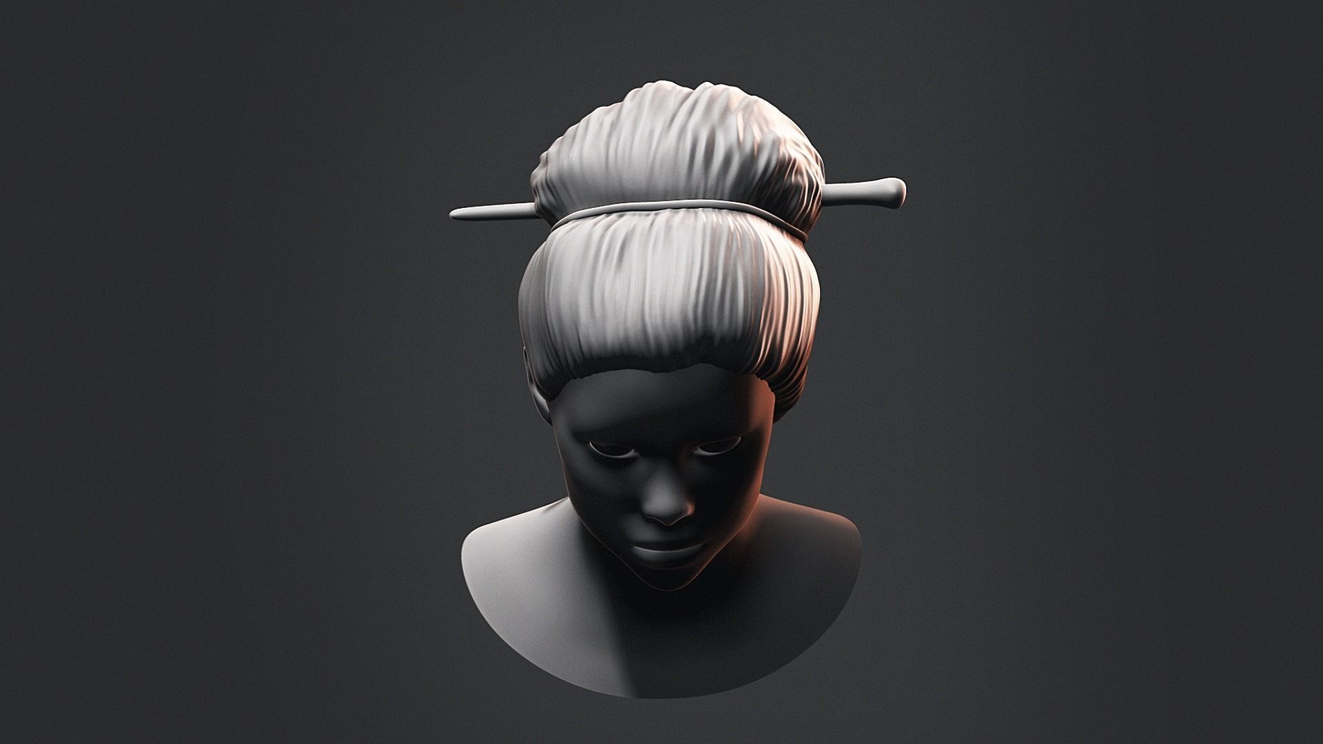 Hair - Low Poly Hairstyle Free Samples Free low-poly 3D model_10