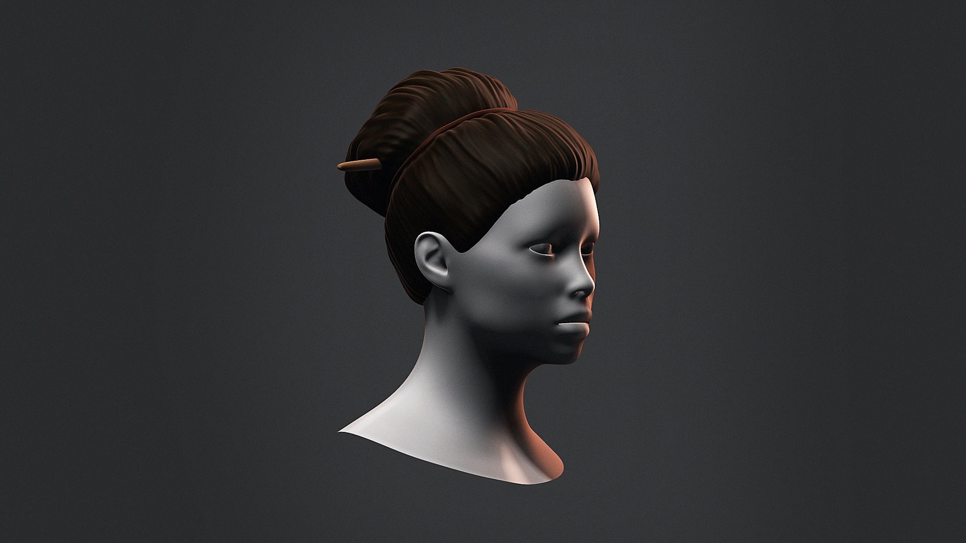 Hair - Low Poly Hairstyle Free Samples Free low-poly 3D model_1