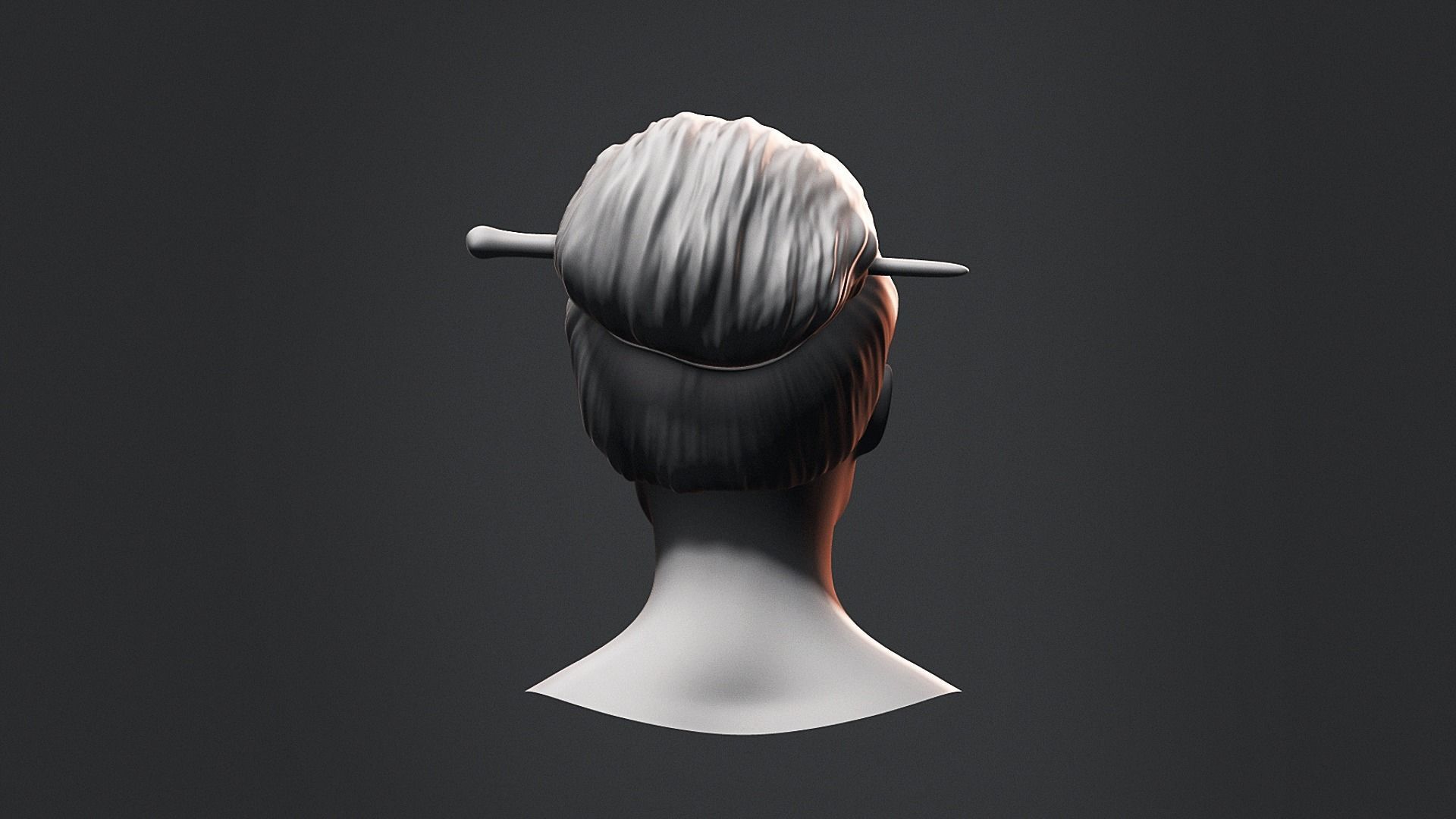 Hair - Low Poly Hairstyle Free Samples Free low-poly 3D model_7