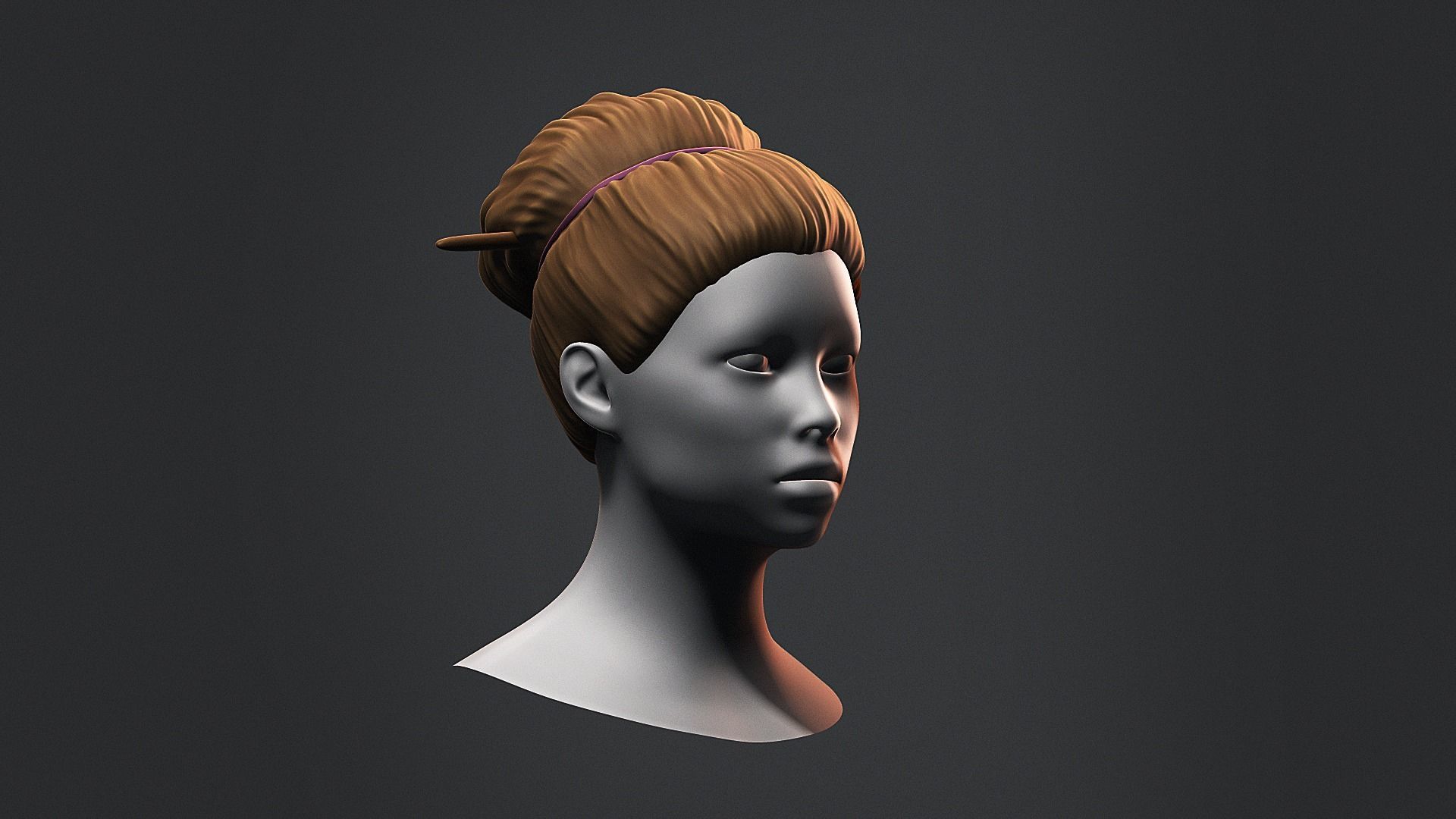 Hair - Low Poly Hairstyle Free Samples Free low-poly 3D model_4