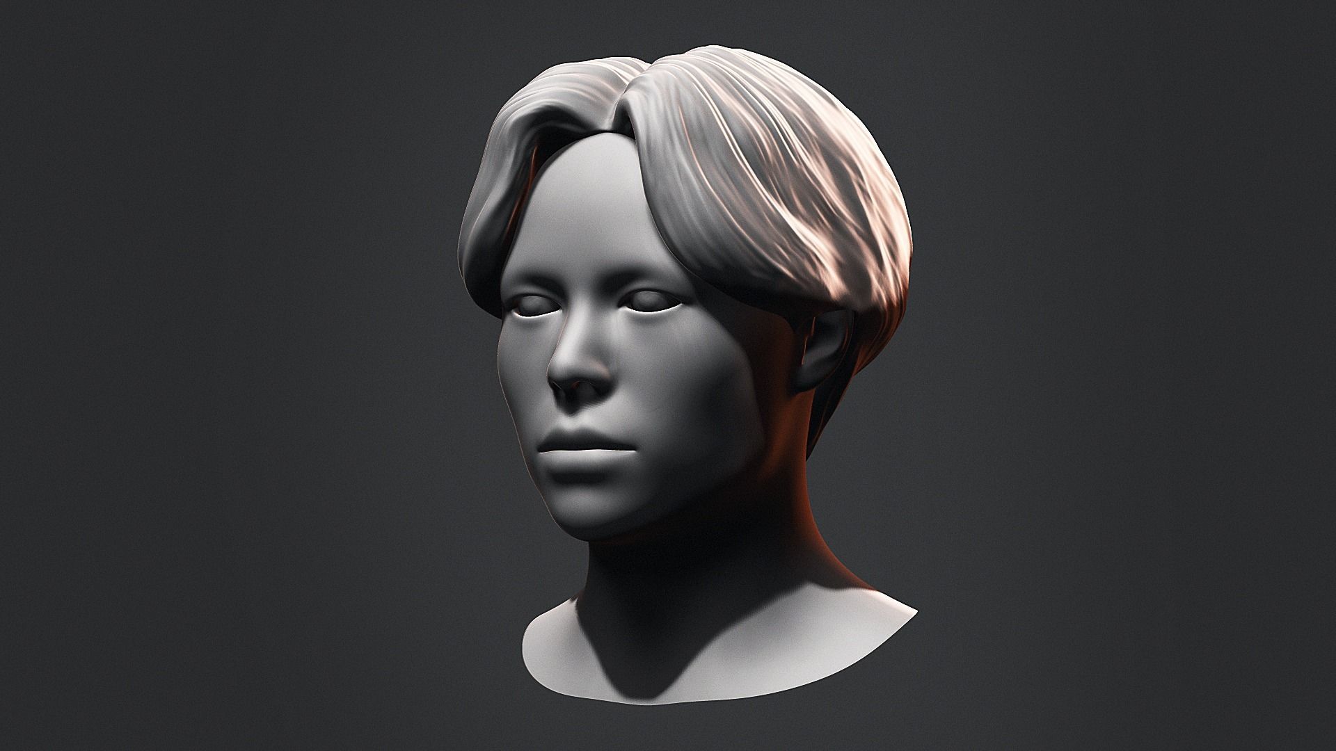 Hair - Low Poly Hairstyle Free Samples Free low-poly 3D model_8