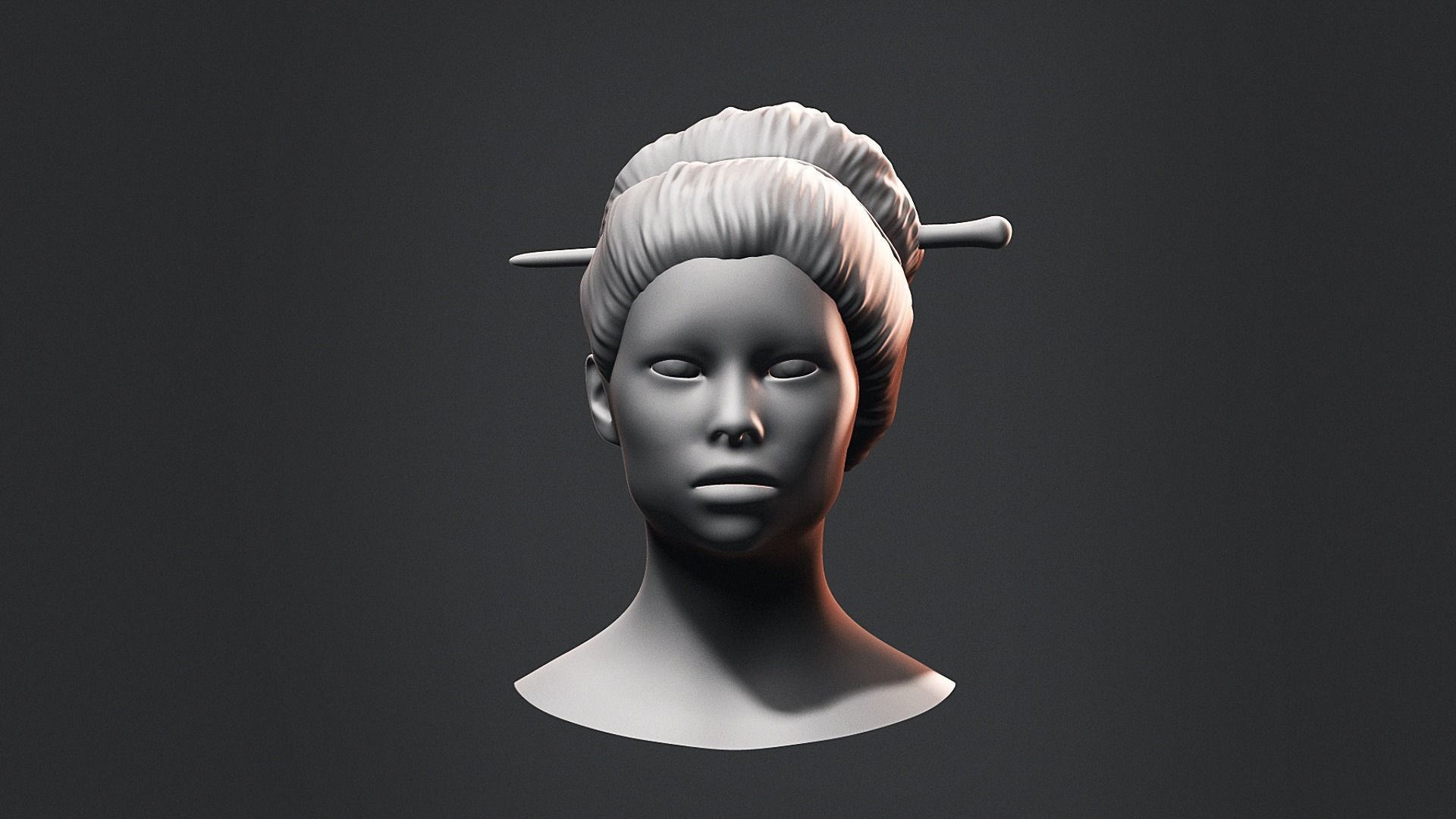 Hair - Low Poly Hairstyle Free Samples Free low-poly 3D model_6