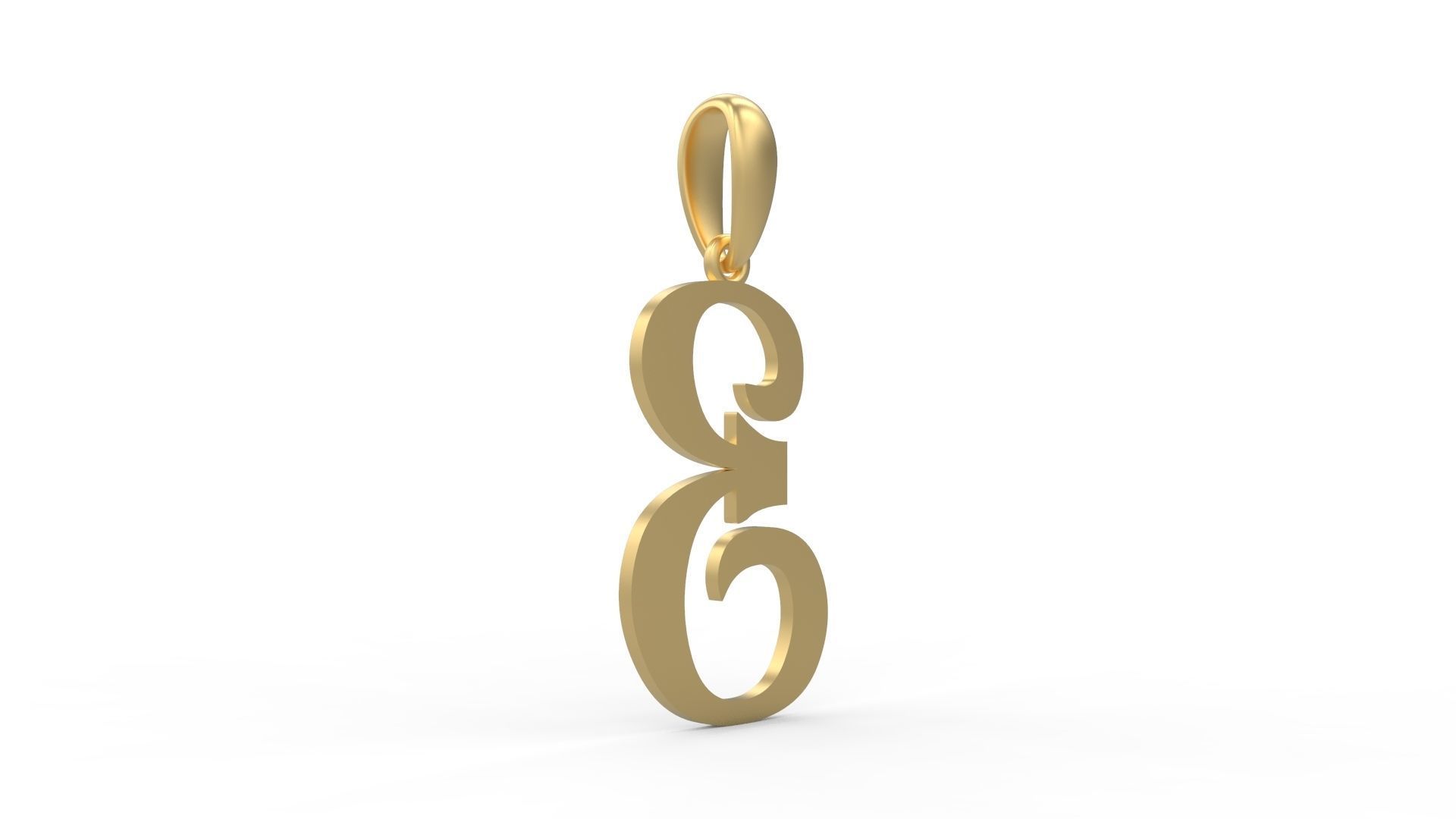 Initial Letters Pendant Vires Gollem B 3D print model_3