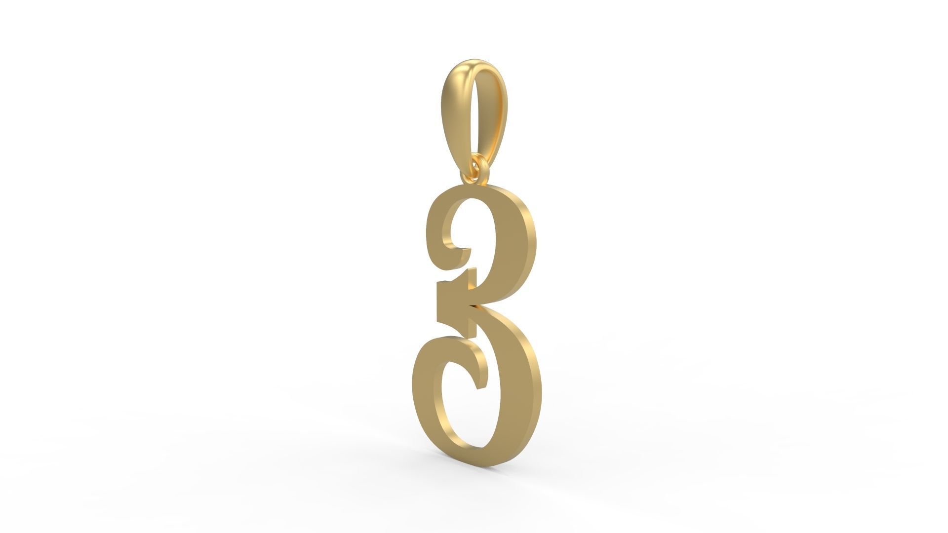 Initial Letters Pendant Vires Gollem B 3D print model_1