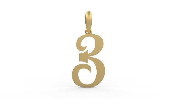 Initial Letters Pendant Vires Gollem B 3D print model