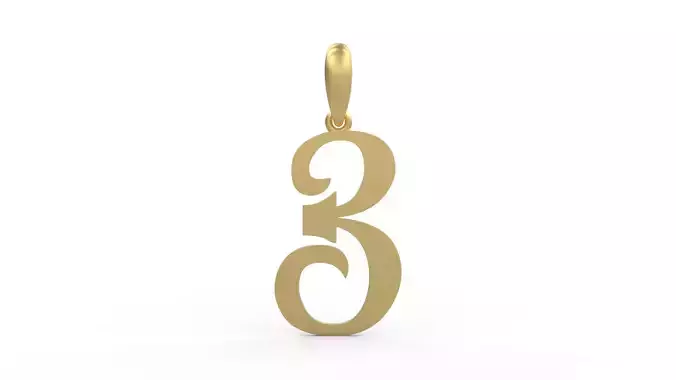 Initial Letters Pendant Vires Gollem B 3D print model