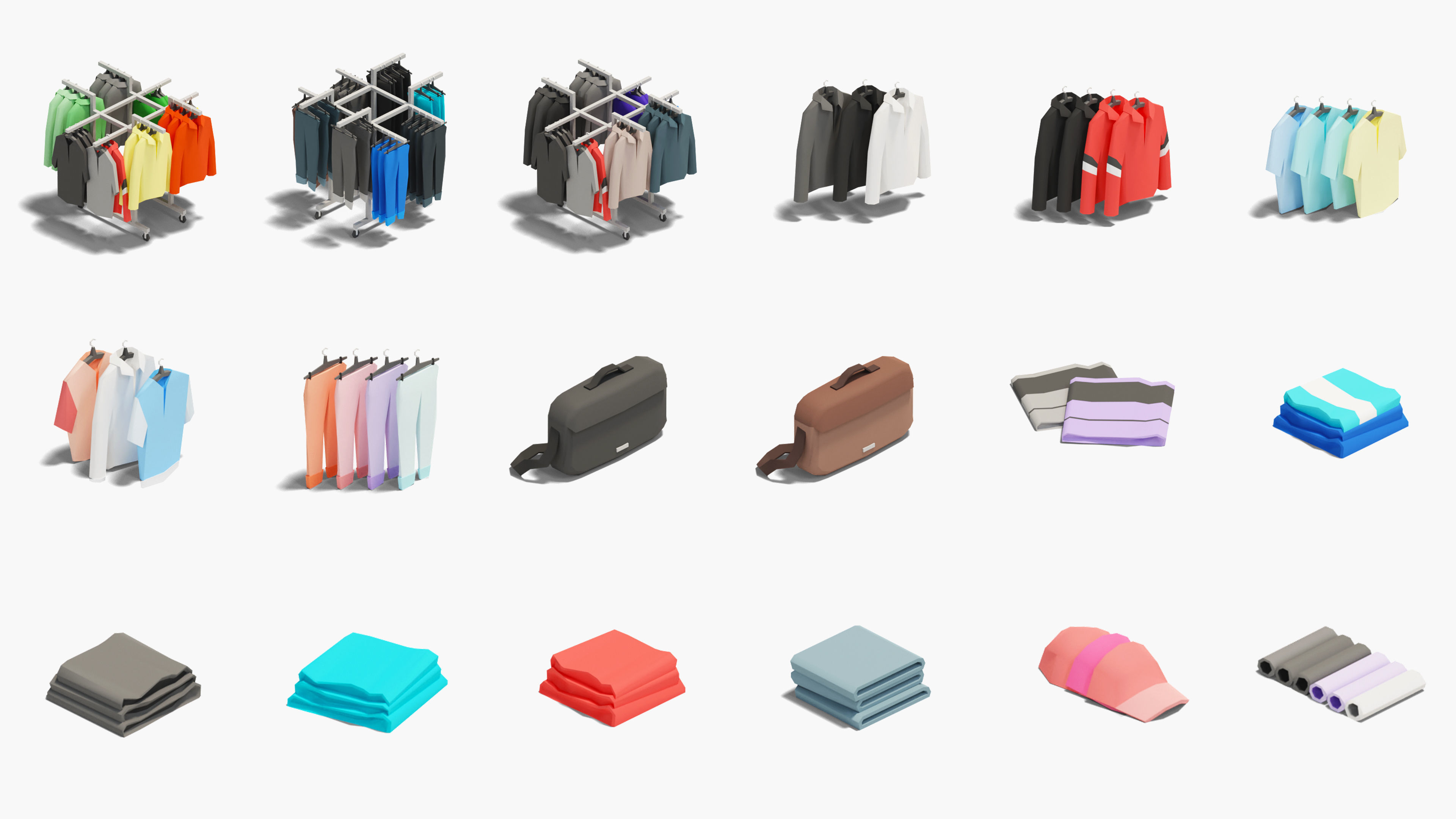 Furniture Casual Low-poly 3D model_24