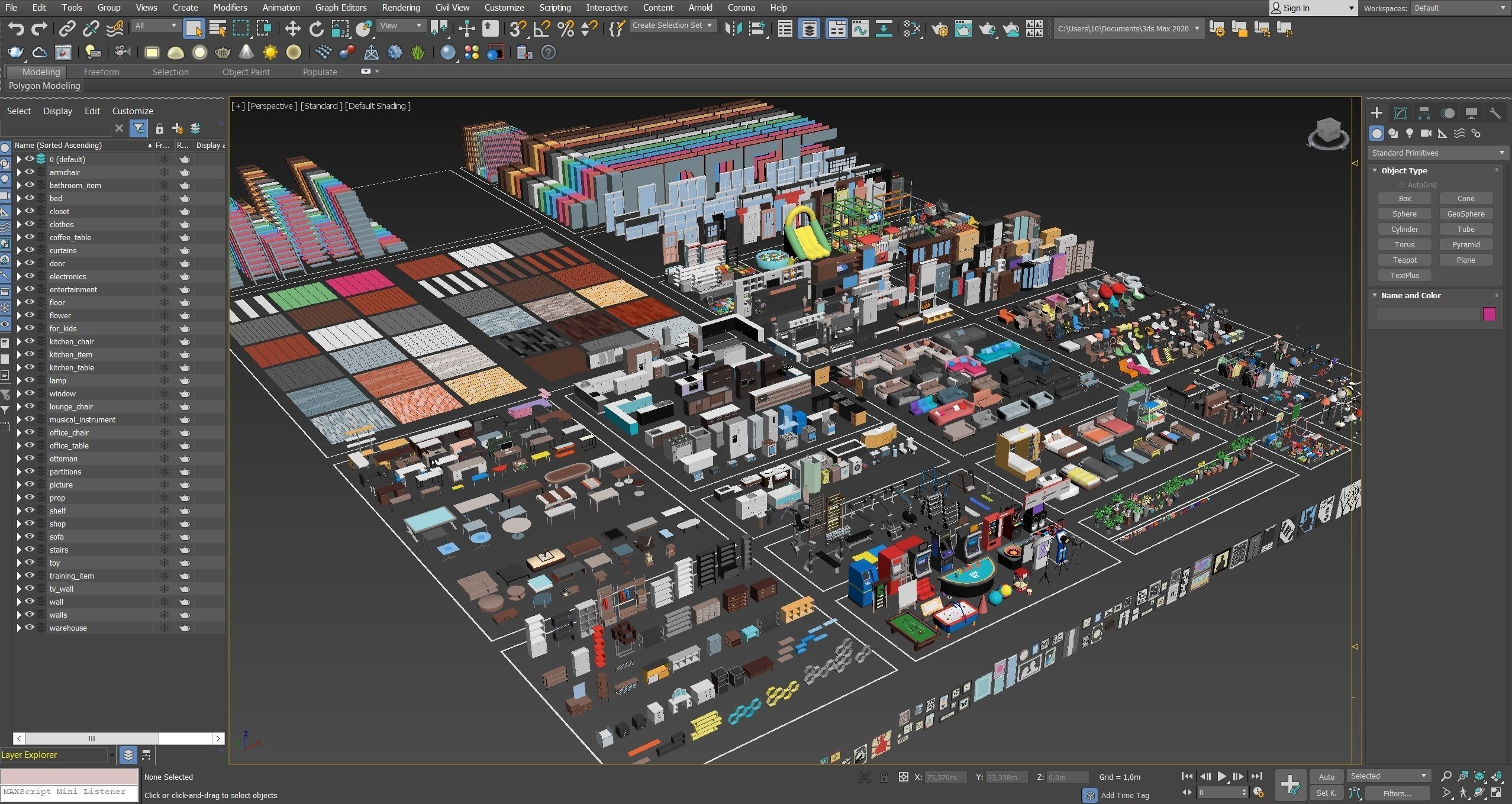 Furniture Casual Low-poly 3D model_37