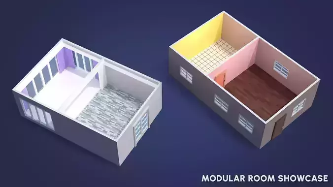 Casual Furniture Low-poly 3D model 6