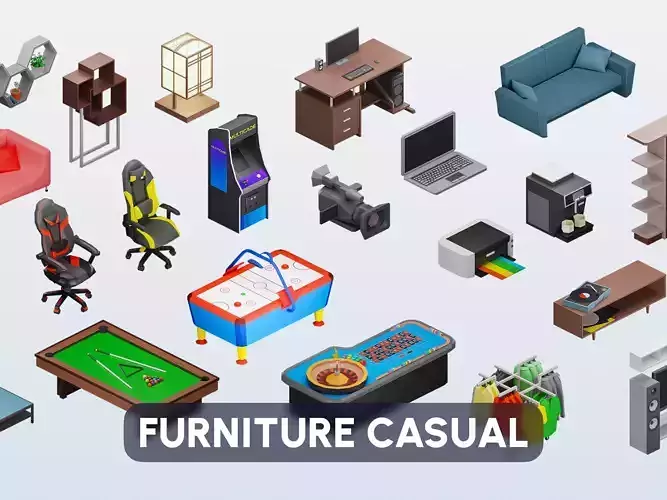 Furniture Casual Low-poly 3D model