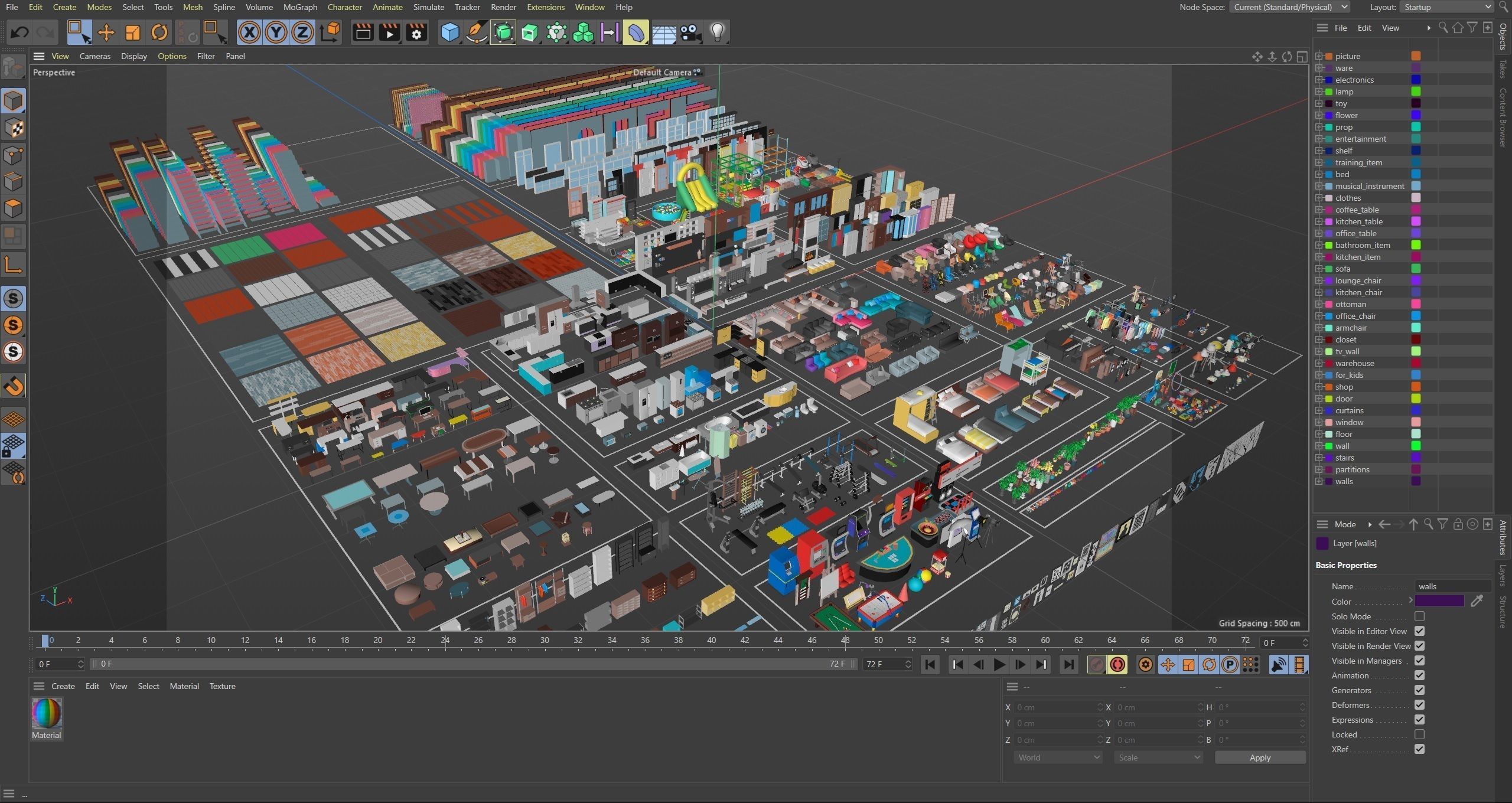 Furniture Casual Low-poly 3D model_38