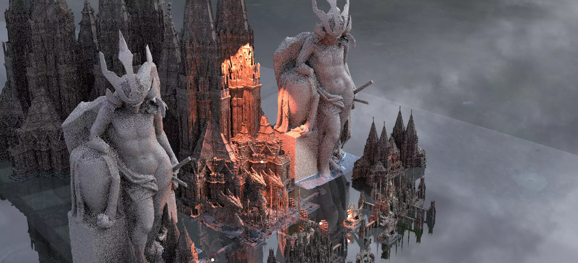 Undead Samurai Temples Kitbash 3D model_0