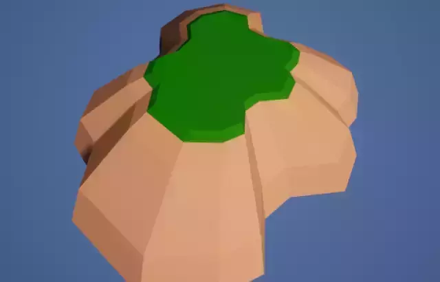 Low poly Isle island with leaf