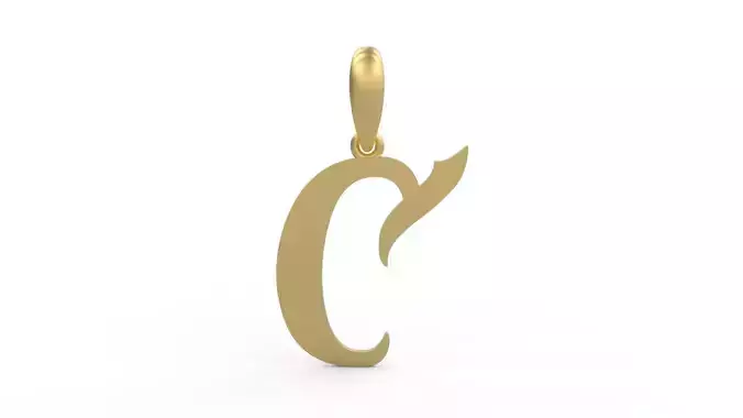 Initial Letters Pendant Vires Gollem C 3D print model