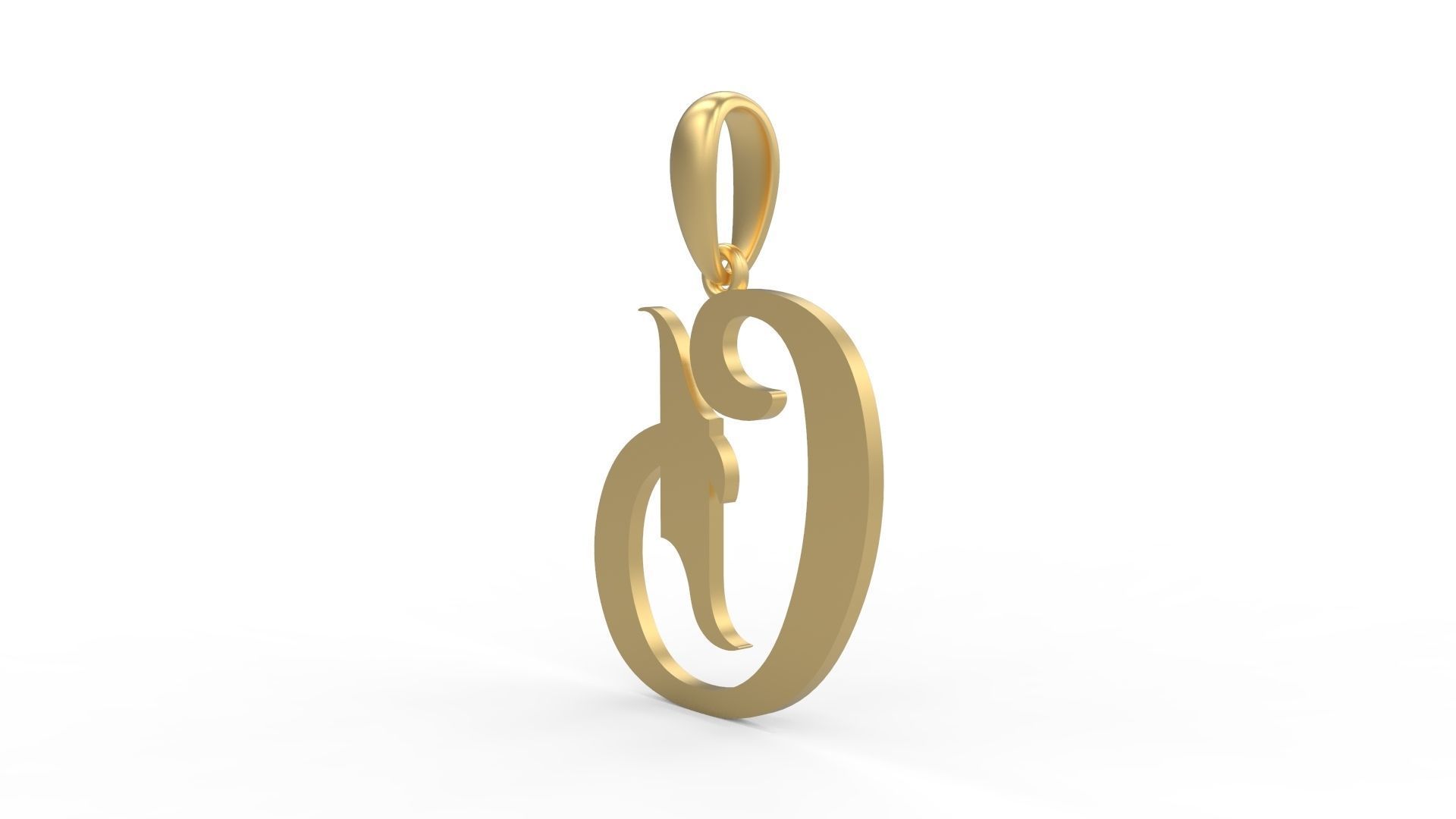 Initial Letters Pendant Vires Gollem D 3D print model_1