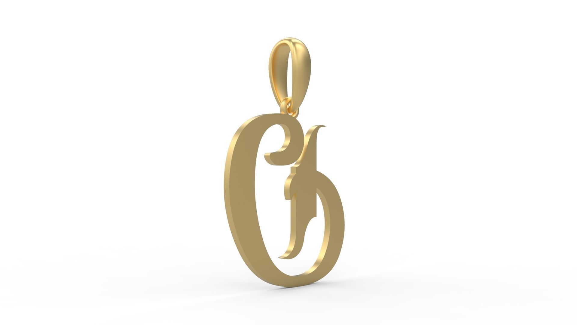Initial Letters Pendant Vires Gollem D 3D print model_3